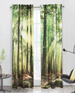 Habitat Photo Real Forest Light Filtering Pole Top Panel Pair