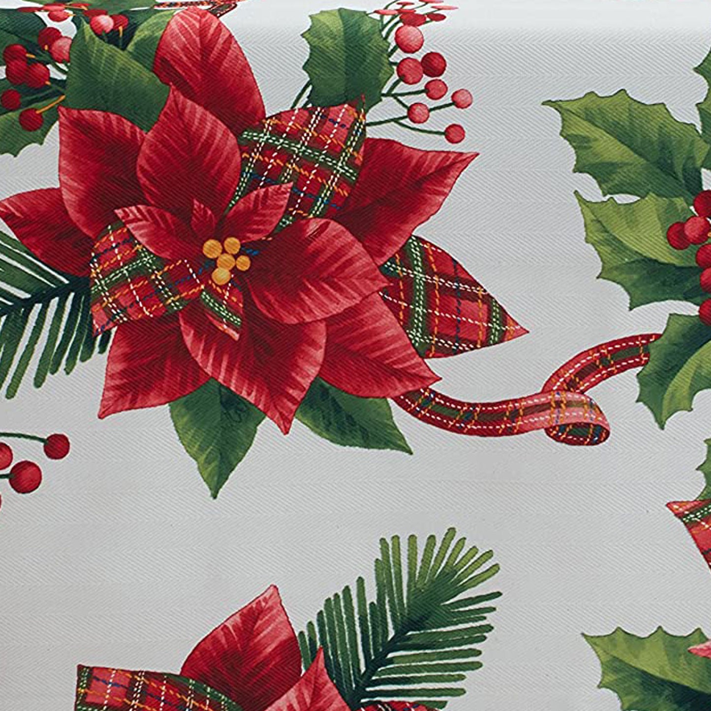 Botanical Plaid Fabric Printed Tablecloth