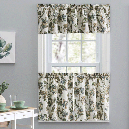 Madison Floral Tier Pair, Valance, or Swag Pair