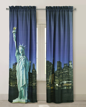 Photo Real Statue Of Liberty Light Filtering Pole Top Panel Pair