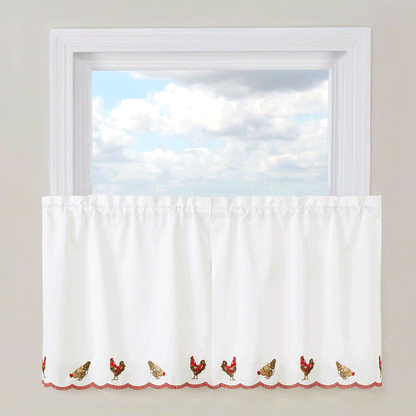 Roosters Tier Pair, Valance, or Swag Pair