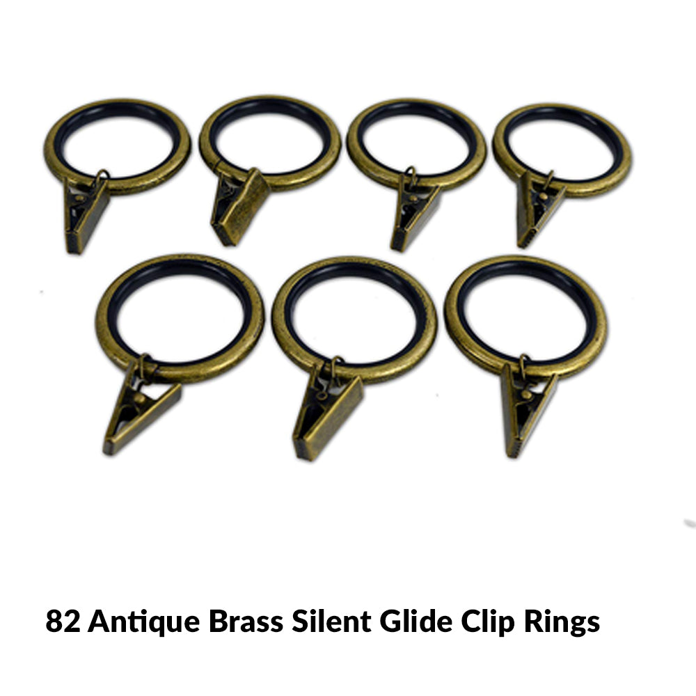 Silent Glide Nylon Lined 7 Piece Clip Rings for 7/8" , 1" and 1 1/8" Rods