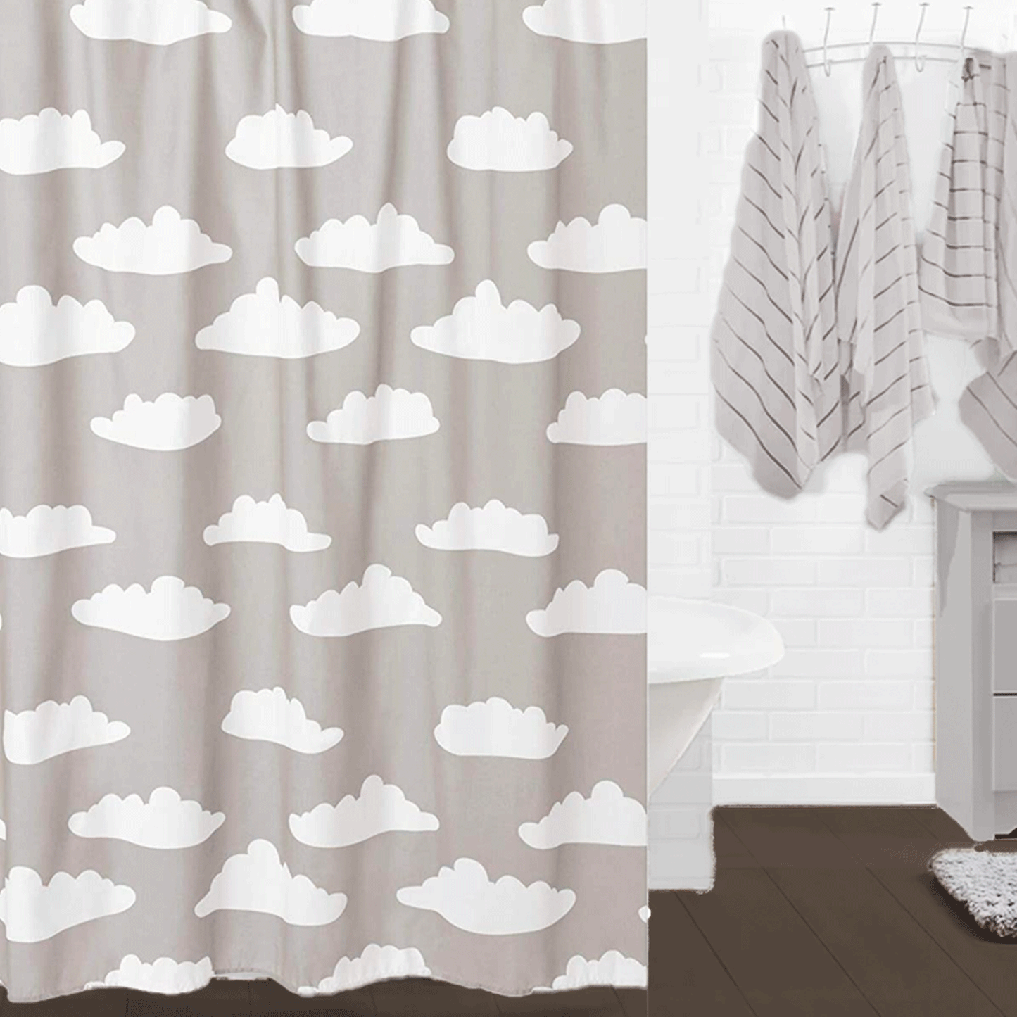 Cloud Fabric Shower Curtain