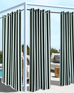 Coastal Stripe Outdoor Grommet Top Panel