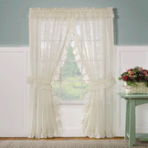 Sheer Priscilla Panel Pair with Attached Valance – CurtainShop.com