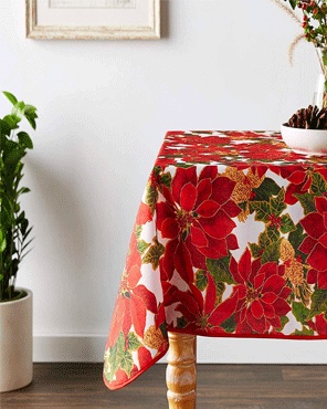 Euro Seasonal Botanical Fabric Tablecloth