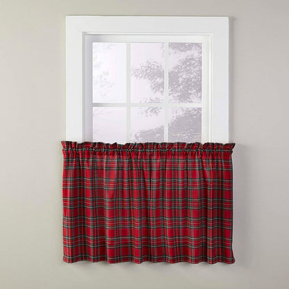 Fireside Plaid Kitchen Tier Curtain or Valance