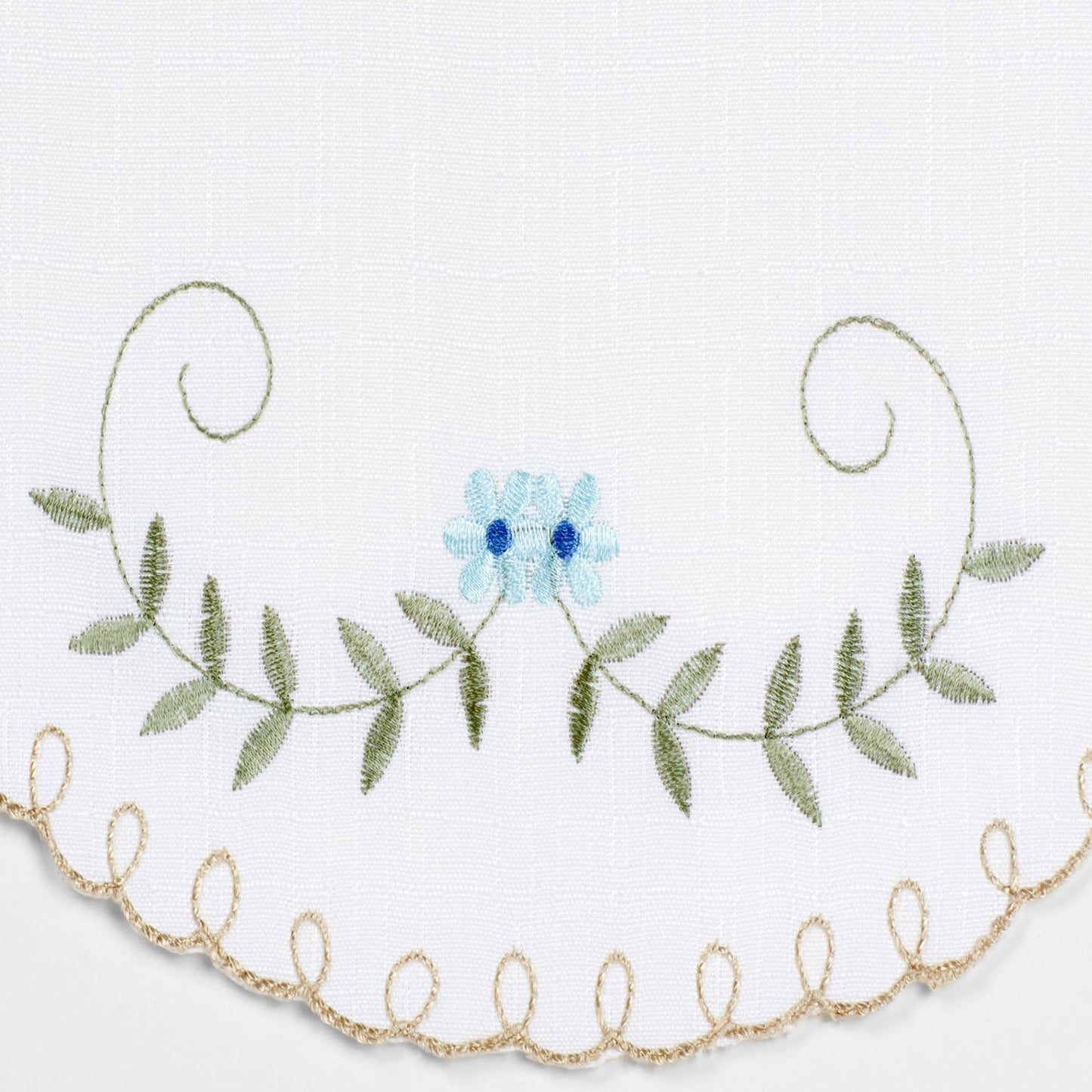Forget-Me-Not Embroidered Fabric Shower Curtain