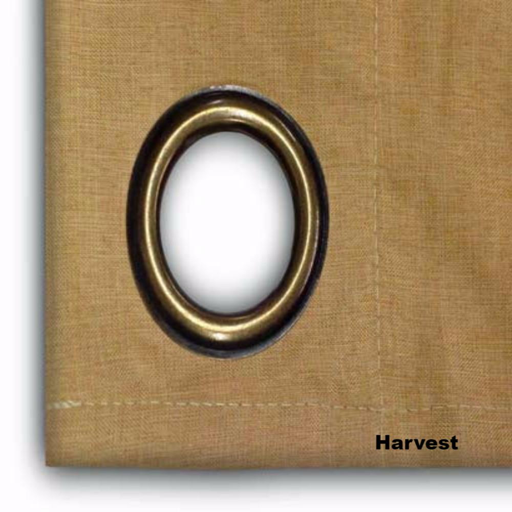 close up shot of Harvest Glasgow Grommet Top Patio Panel fabric and grommet