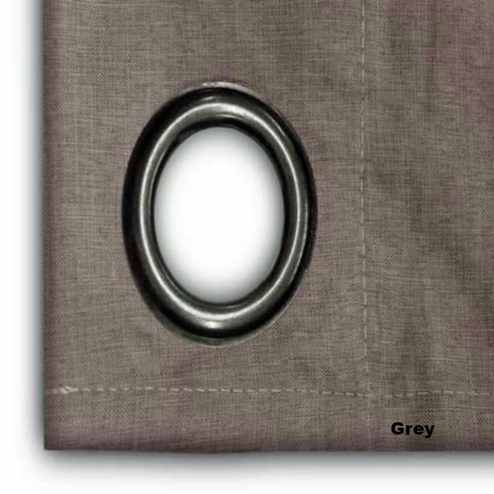 close up shot of Grey Glasgow Grommet Top Panel fabric and grommet