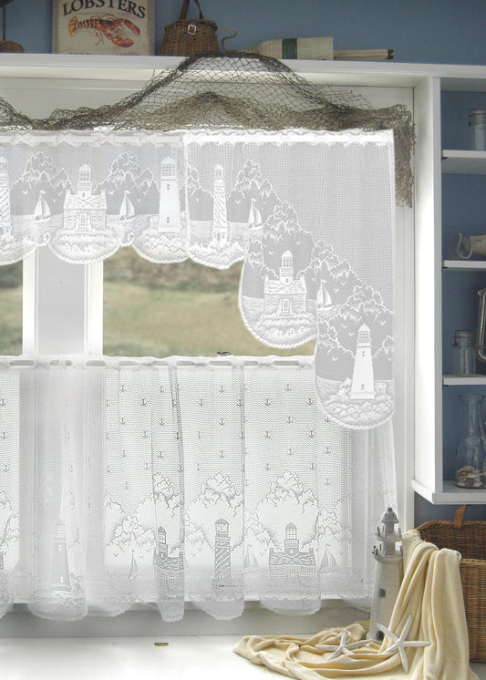 Lighthouse Kitchen Tier, Valance, or Swag Pair