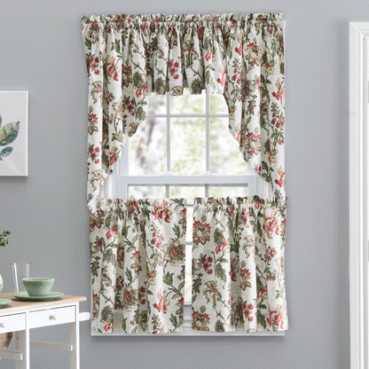Madison Floral Tier Pair, Valance, or Swag Pair