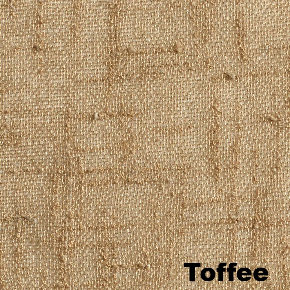 Up close shot of toffee New Castle Grommet Top Panel fabric