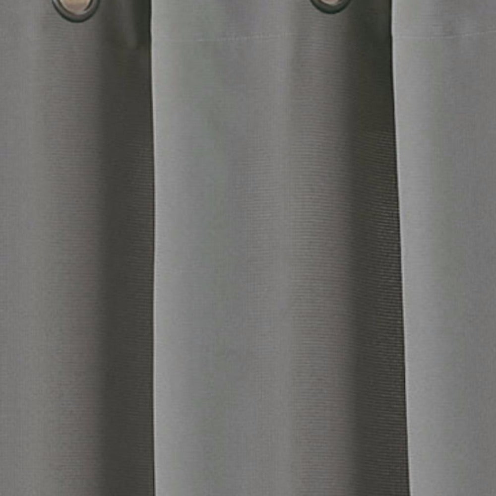 up close shot of Grey No. 918 Montego Grommet Top Textured Panel fabric and grommets
