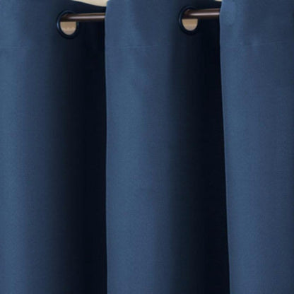 up close shot of Navy No. 918 Montego Grommet Top Textured Panel fabric and grommets