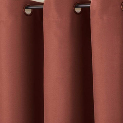 up close shot of Paprika No. 918 Montego Grommet Top Textured Panel fabric and grommets