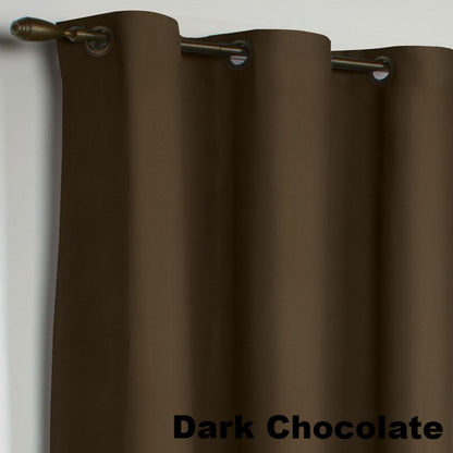 Closeup of Chocolate Prelude Thermalogic Insulated Grommet Top Panel fabric and grommets