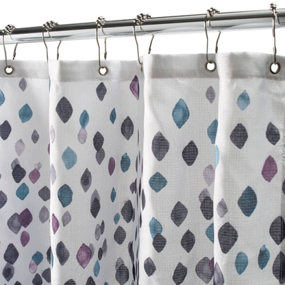Purple Rain Fabric Shower Curtain