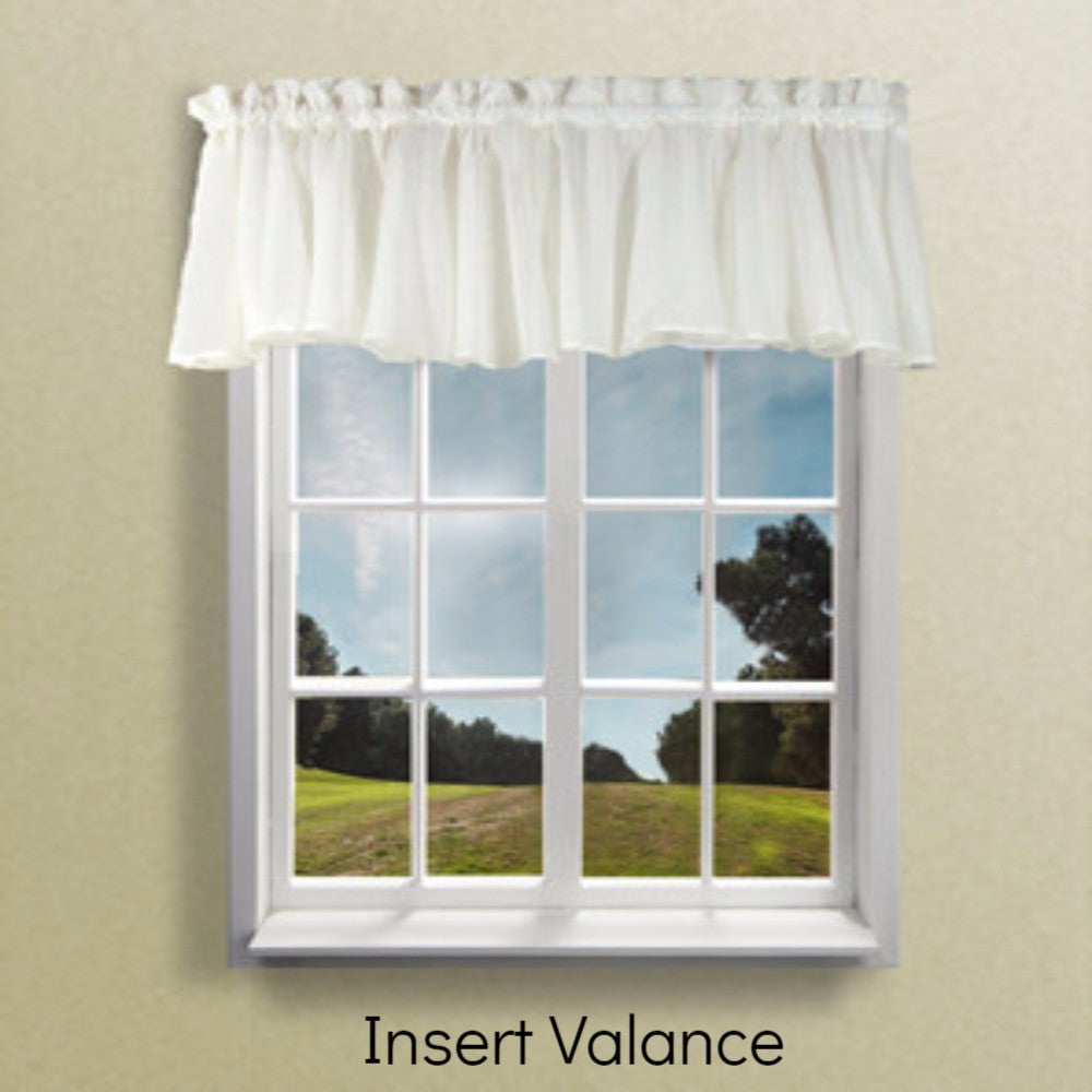 Ricardo Sea Glass Valance hanging on a curtain rod