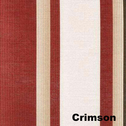 Closeup of Crimson Serene Striped Grommet Top Panels fabric