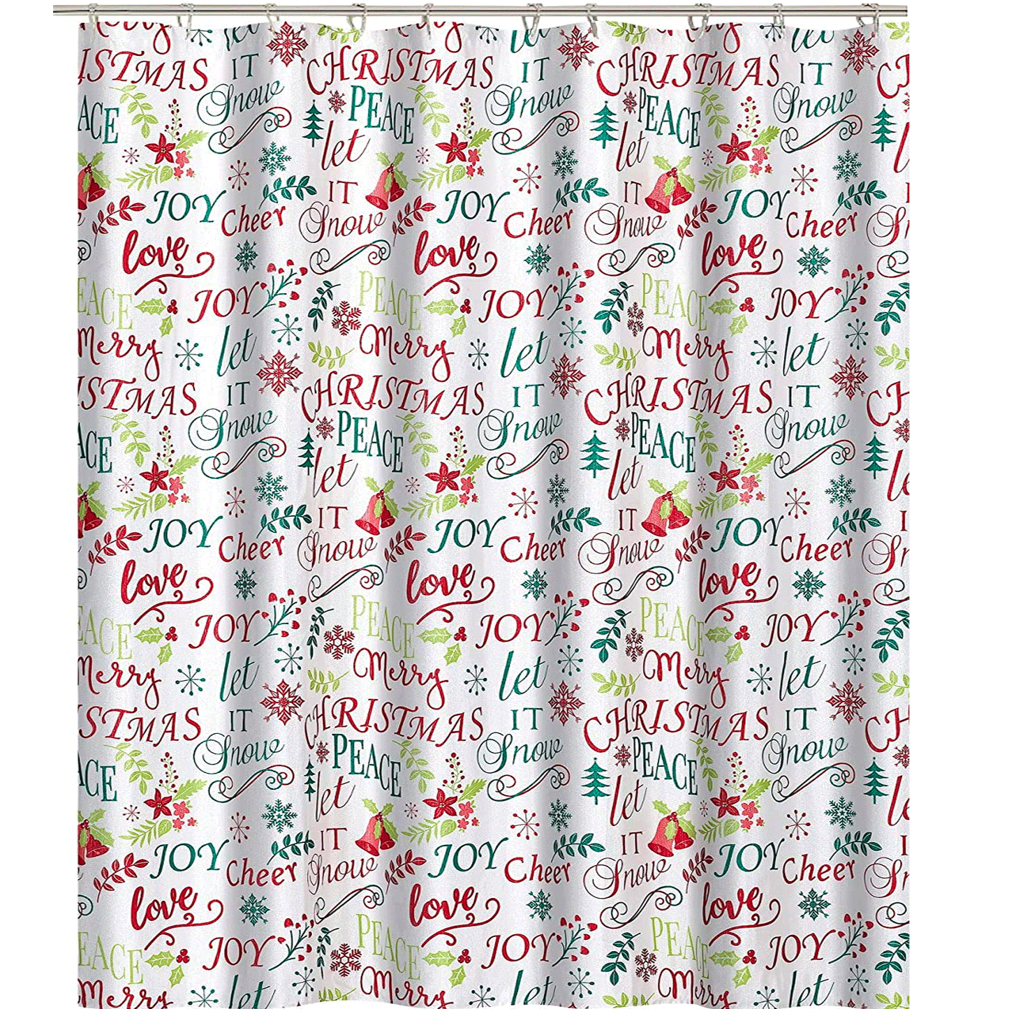 Shimmer Words Fabric Shower Curtain
