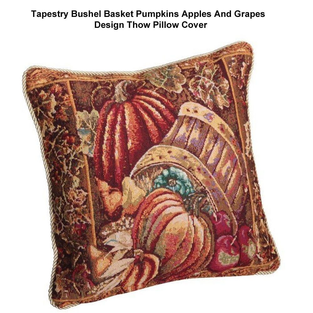 Tapestry-Bushel-Basket-Pumpkins-Apples-And-Grapes-Design-Throw-Pillow-Cover