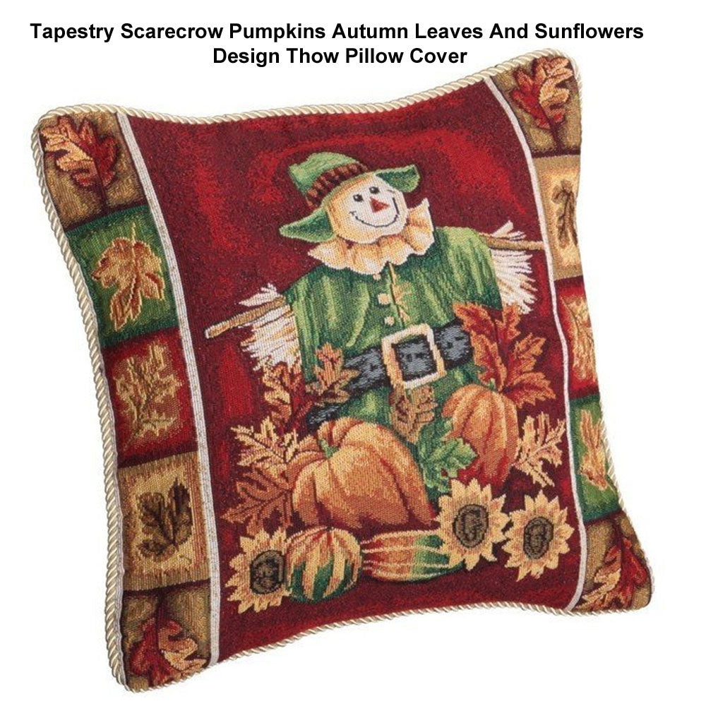 Tapestry-Scarecrow-Pumpkins-Autumn-Leaves-And-Sunflowers-Design-Throw-Pillow-Cover