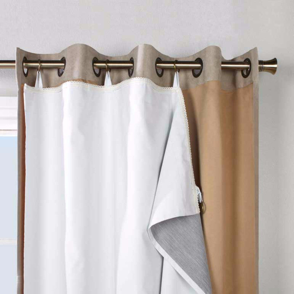 Thermalogic Multi Purpose Ultimate Tab Top Liner hanging with a grommet top curtain