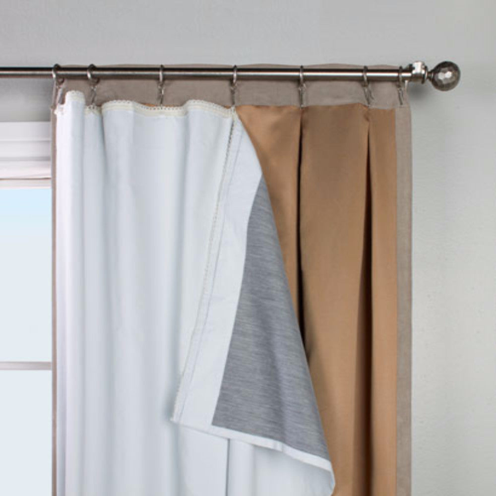 Thermalogic Multi Purpose Ultimate Tab Top Liner hanging with a clip rings curtain