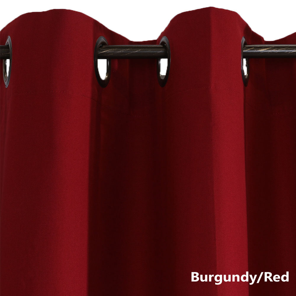 Closeup of burgundy Weathermate ThermaLogic Insulated Grommet Top Panel Pairs fabric and grommets