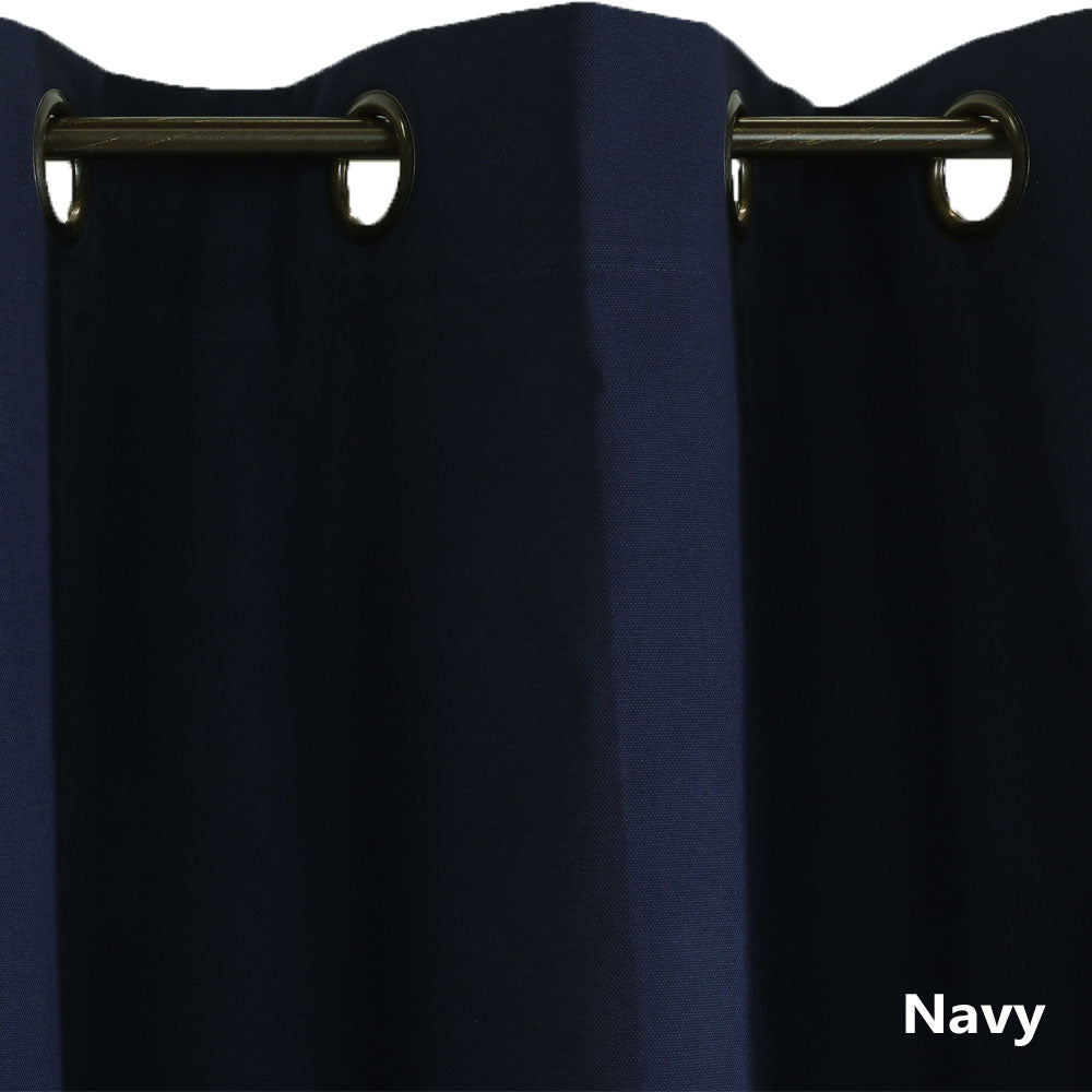 Closeup of navy Weathermate ThermaLogic Insulated Grommet Top Panel Pairs fabric and grommets