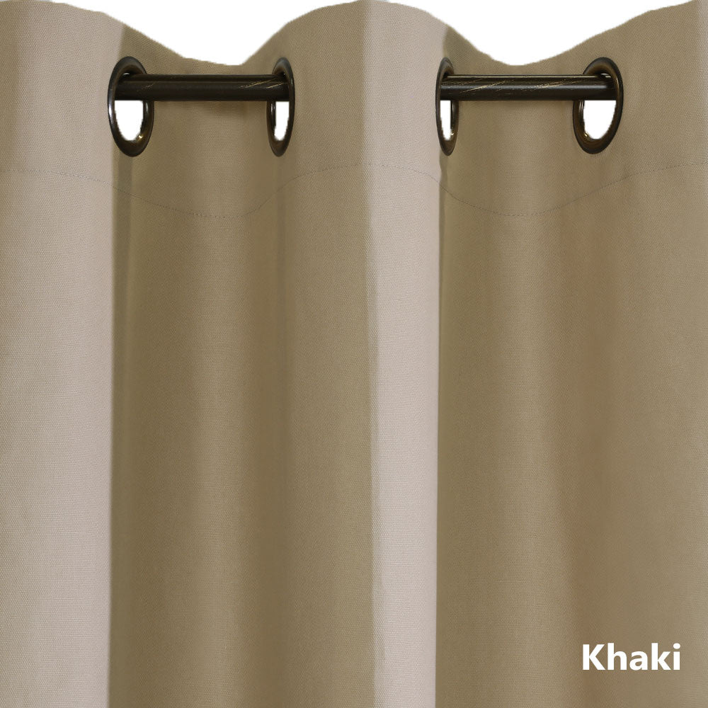 Closeup of khaki Weathermate ThermaLogic Insulated Grommet Top Panel Pairs fabric and grommets