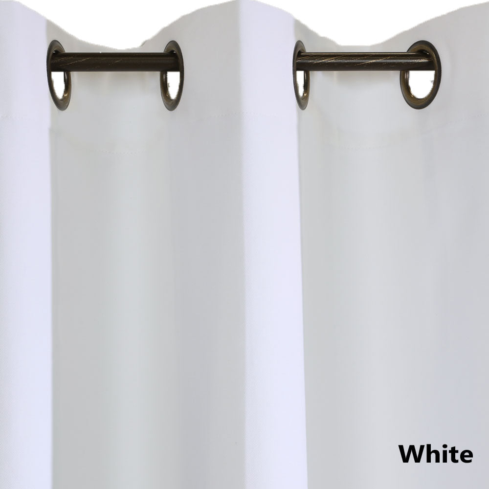 Closeup of whiteWeathermate ThermaLogic Insulated Grommet Top Panel Pairs fabric and grommets