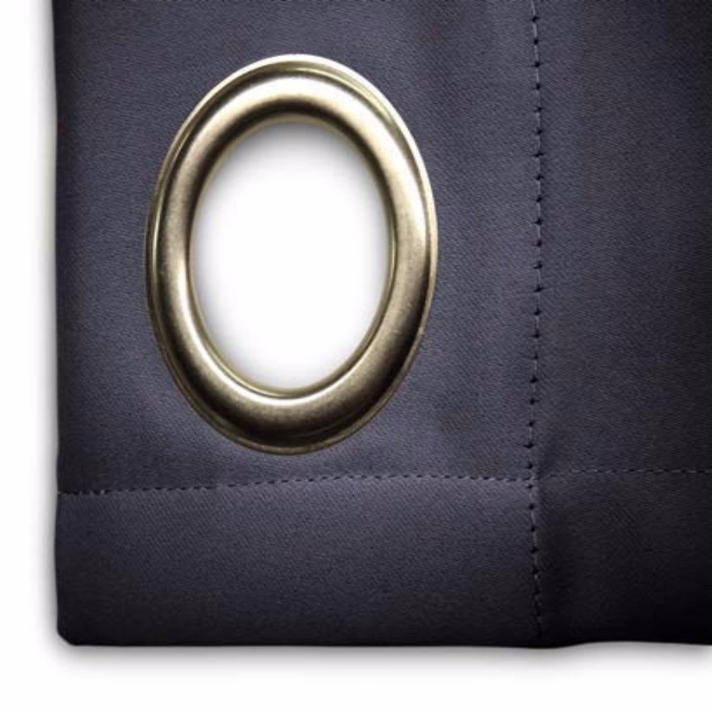 Closeup of navy blue Ultimate Blackout Grommet Top Patio Panel fabric
