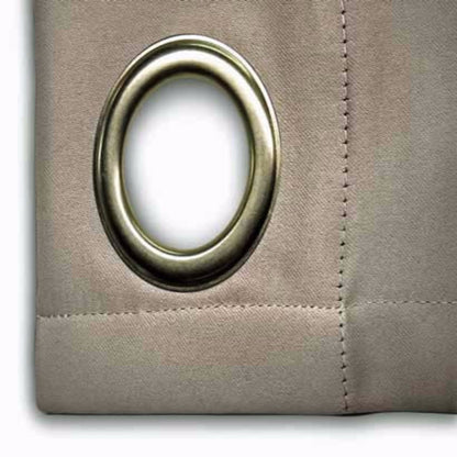 Closeup of greyUltimate Blackout Grommet Top Patio Panel fabric