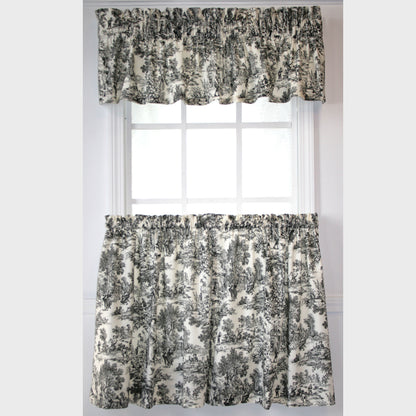 Victoria Park Toile Tier Pair and Valance