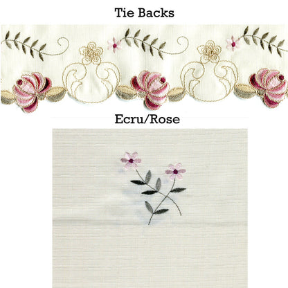 Verona Embroidered Panel Pairs with Tie Backs