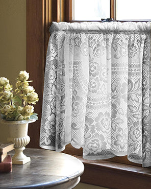 Victorian Rose Lace Kitchen Tier, Swags and Valance