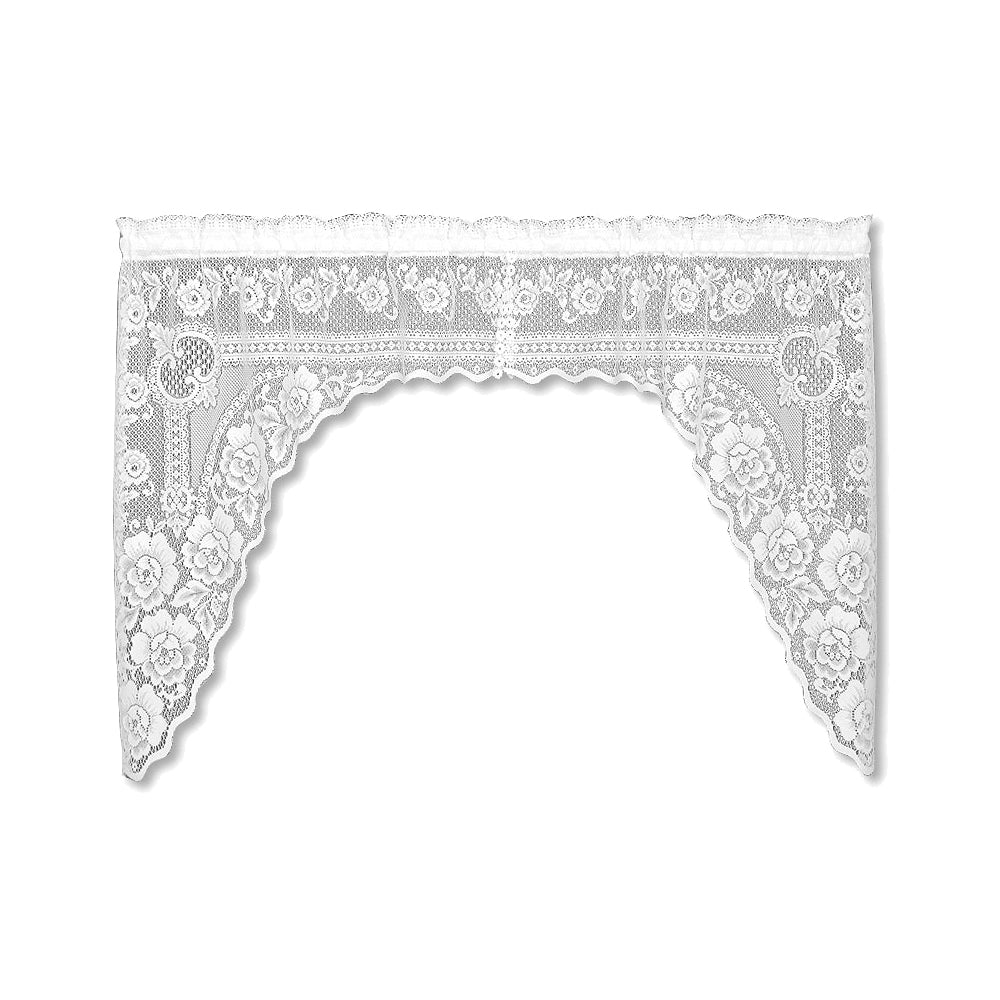 Victorian Rose Lace Kitchen Tier, Swags and Valance