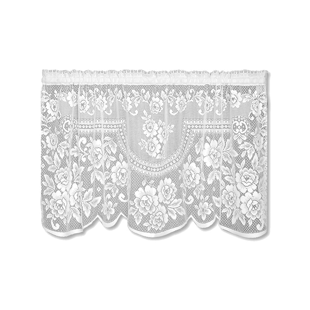 Victorian Rose Lace Kitchen Tier, Swags and Valance