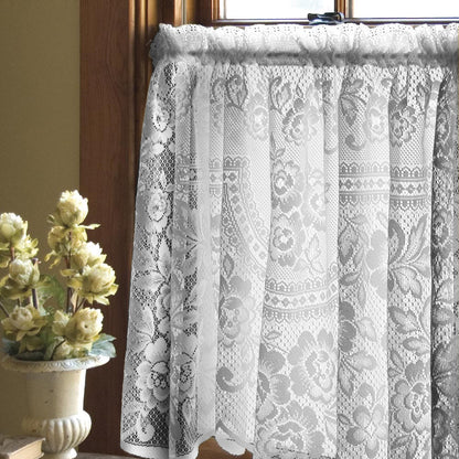 Victorian Rose Lace Kitchen Tier, Swags and Valance