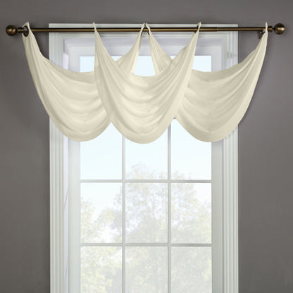 Rhapsody Lined Sheer Voile  Grommet Top Ascot Valance