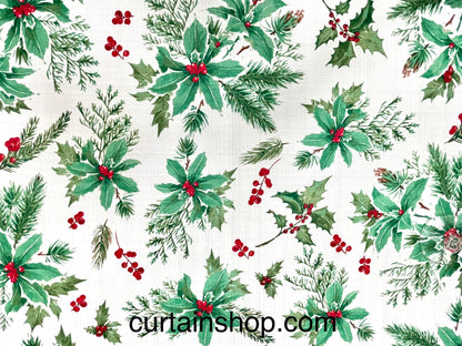 Winter Bloom Fabric Tablecloth